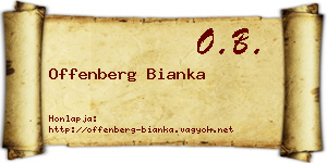 Offenberg Bianka névjegykártya